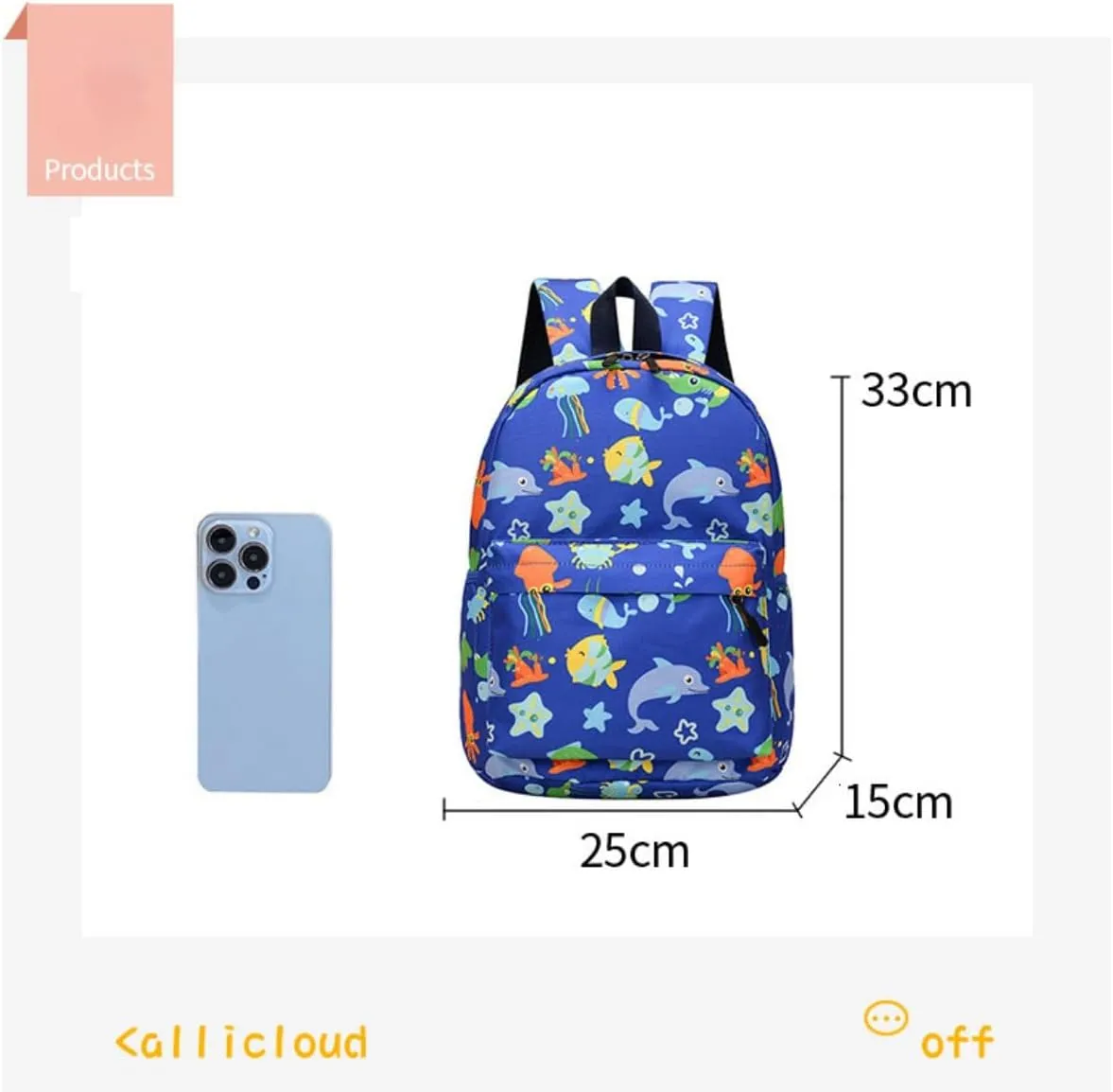 Waterproof 3D printing fashion leisure backpack (COLOR2)