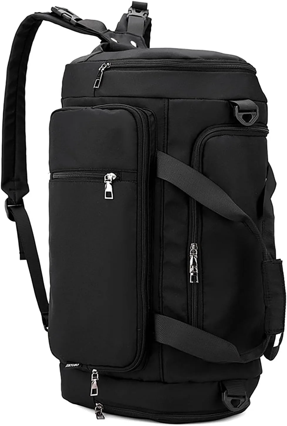 Waterproof Duffel Backpack with Shoe Compartment Dry Wet Separation 20"L Travel Gym Bag for Women Men (Black)