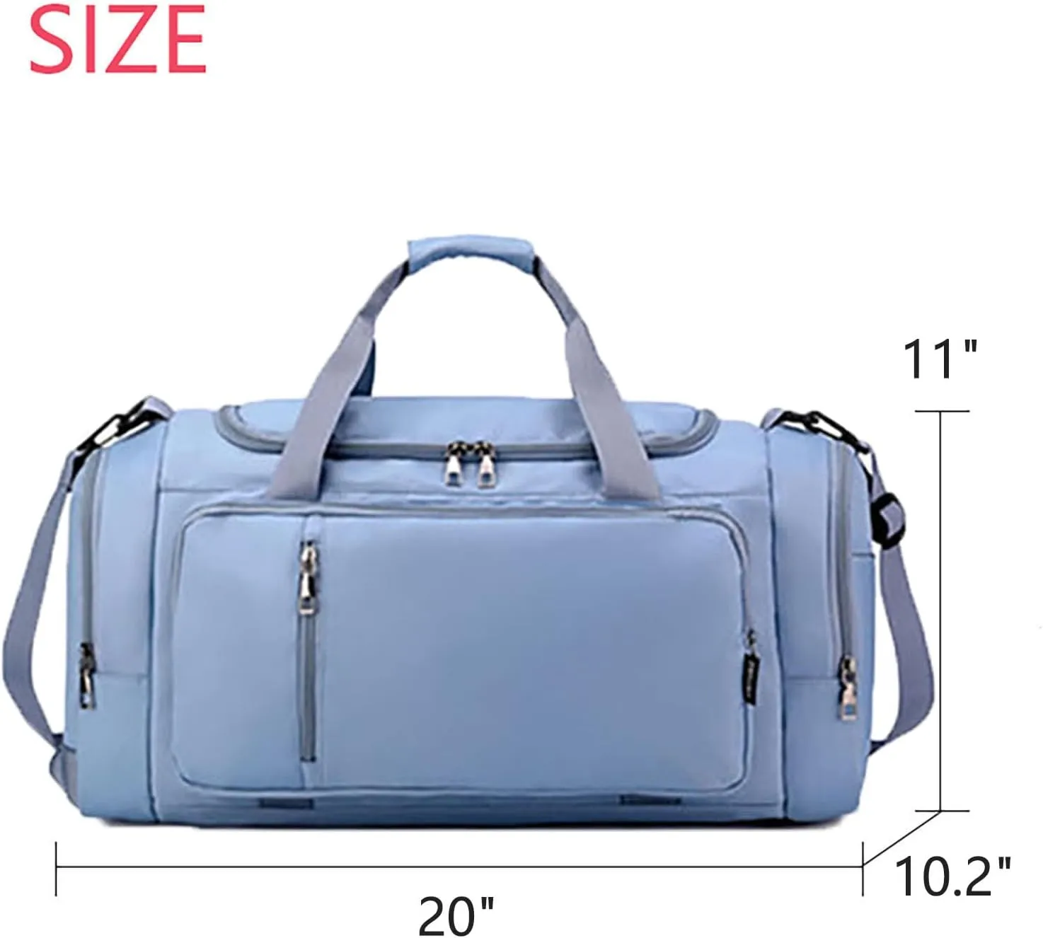 Waterproof Duffel Backpack with Shoe Compartment Dry Wet Separation 20"L Travel Gym Bag for Women Men (Blue)