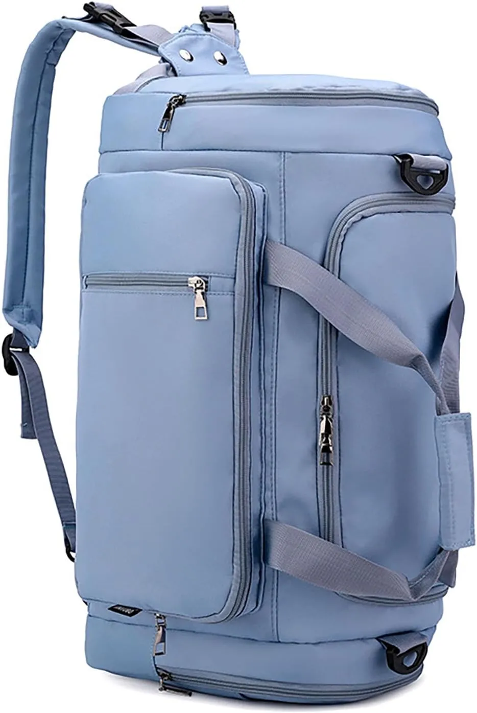 Waterproof Duffel Backpack with Shoe Compartment Dry Wet Separation 20"L Travel Gym Bag for Women Men (Blue)