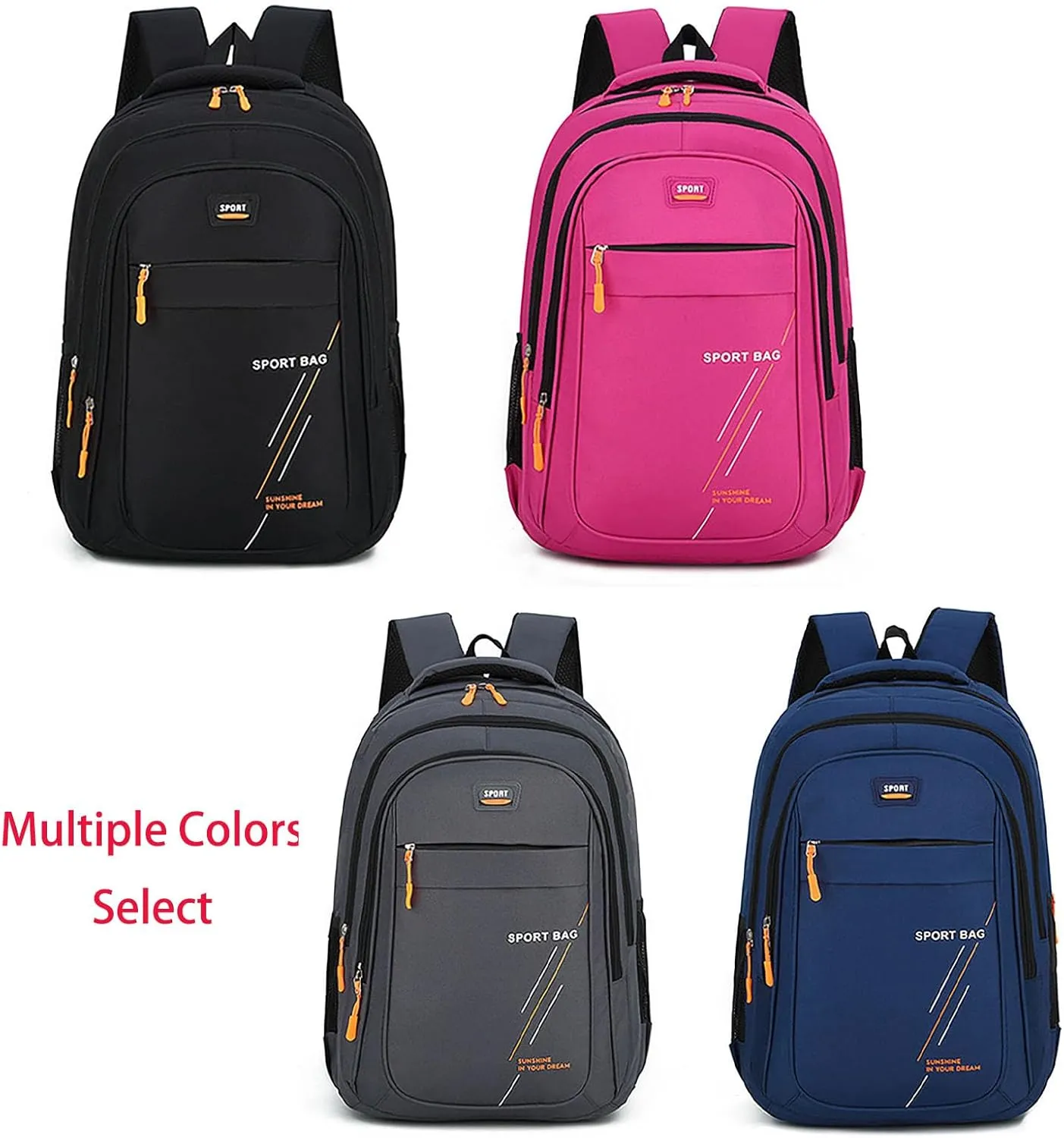 Waterproof Travel Backpack for Outdoor, Large Capacity Laptop Backpack Fits 15.6-Inch Devices (Black)