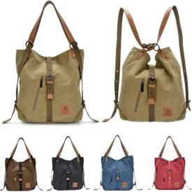 Women Canvas Casual Multifunctional Microfiber Leather Large Capacity Handbag Shoulder Bags Backpack