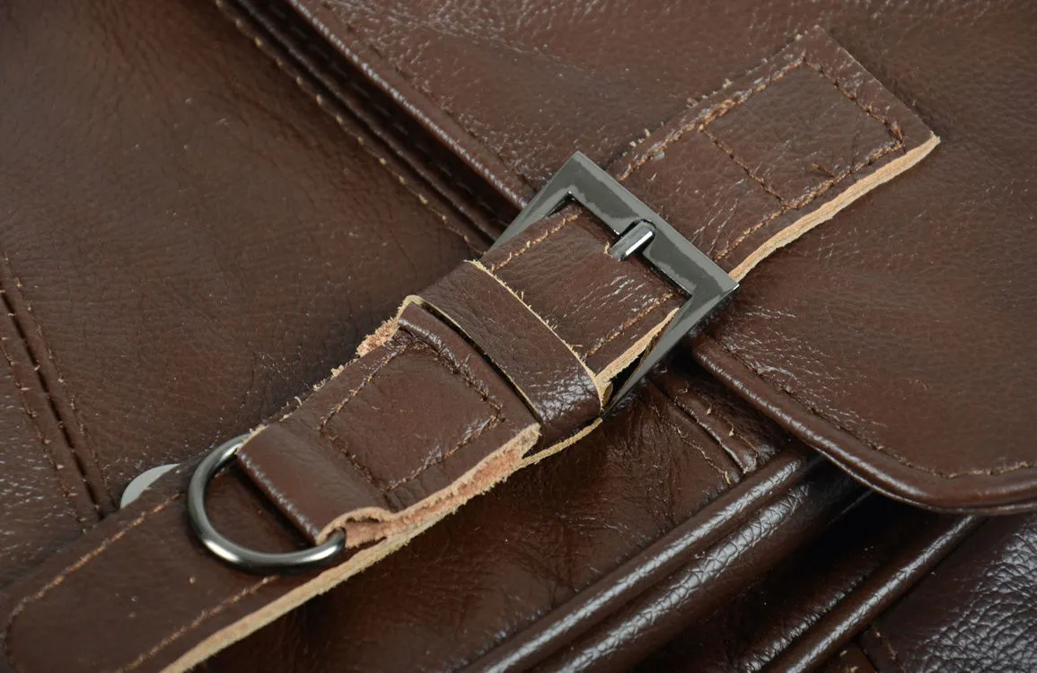 Woodland Leathers Lorenz Leather Brown Messenger Bag