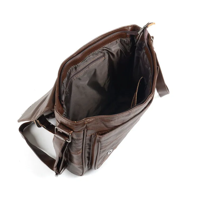 Woodland Leathers Lorenz Leather Brown Messenger Bag