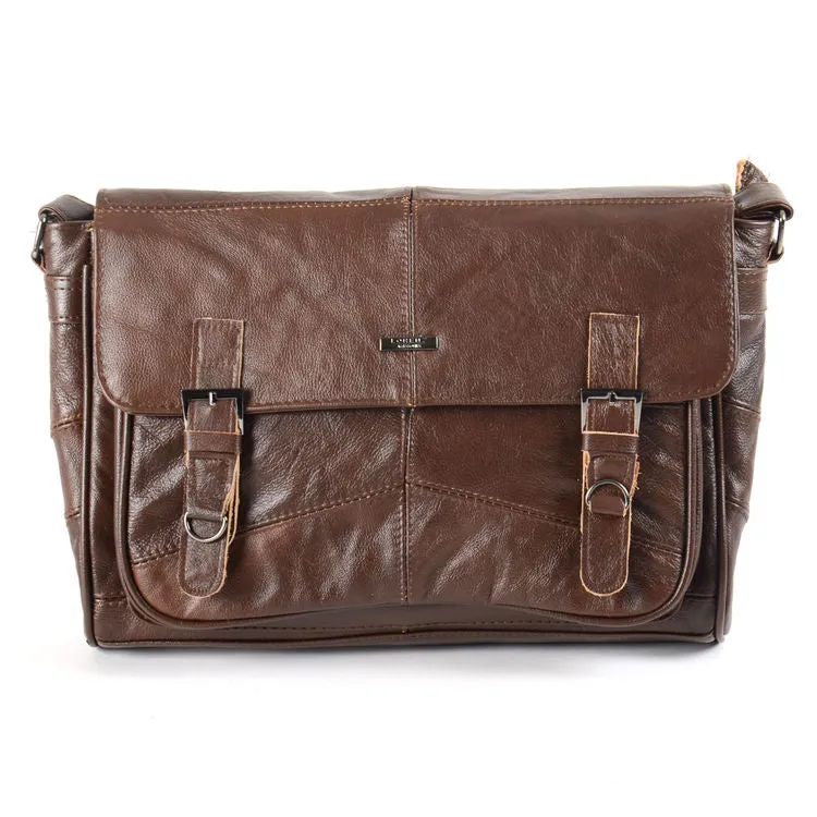 Woodland Leathers Lorenz Leather Brown Messenger Bag