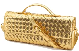 Woven Evening Clutch Purses Shoulder Handbag Crossbody Bags with Adjustable Shoulder Strap Trendy Handmade