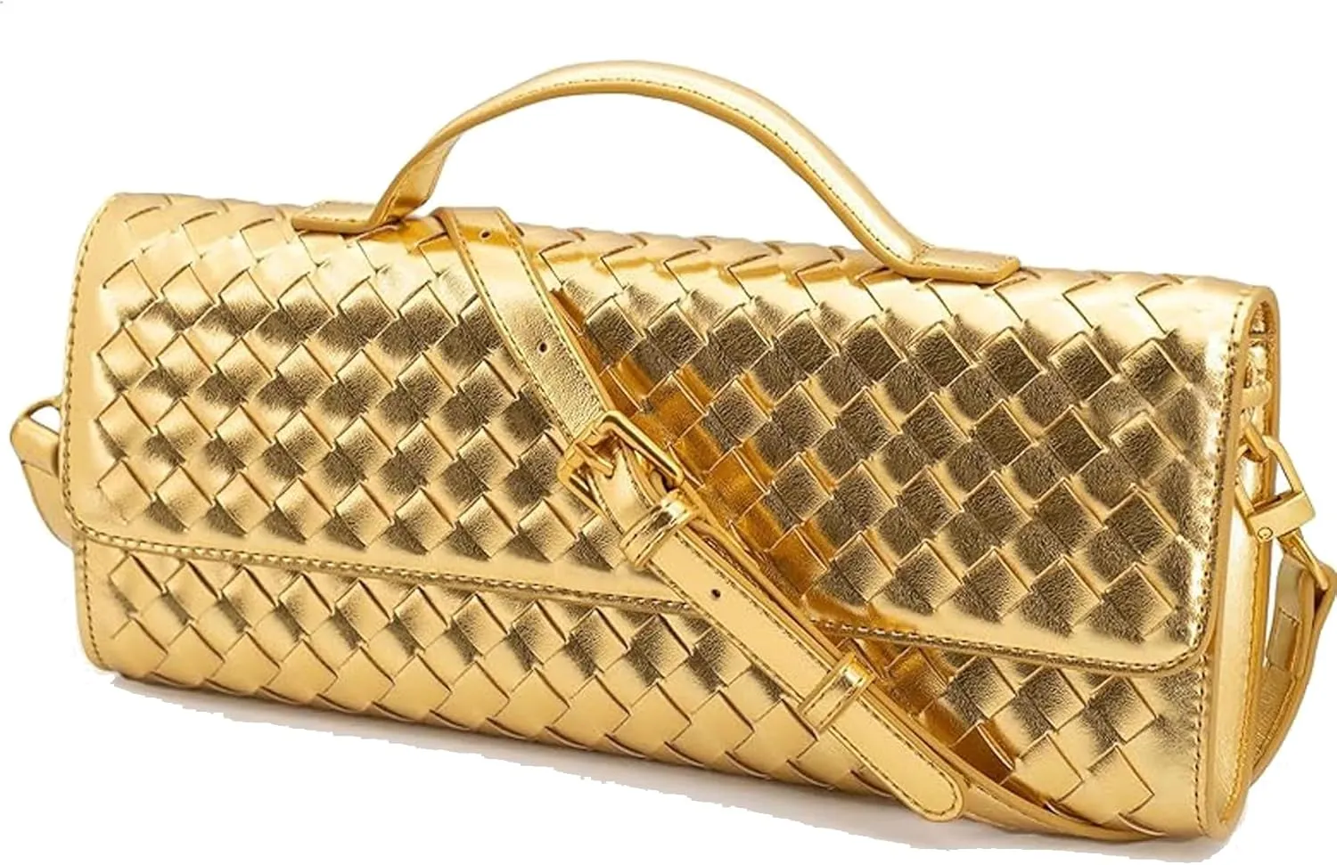 Woven Evening Clutch Purses Shoulder Handbag Crossbody Bags with Adjustable Shoulder Strap Trendy Handmade