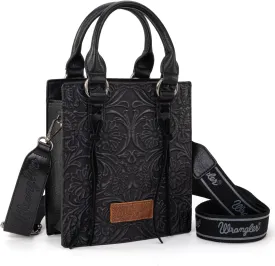 Wrangler Small Crossbody Bag for Women Tooling Top Handle Handbags and Mini Tote Bag