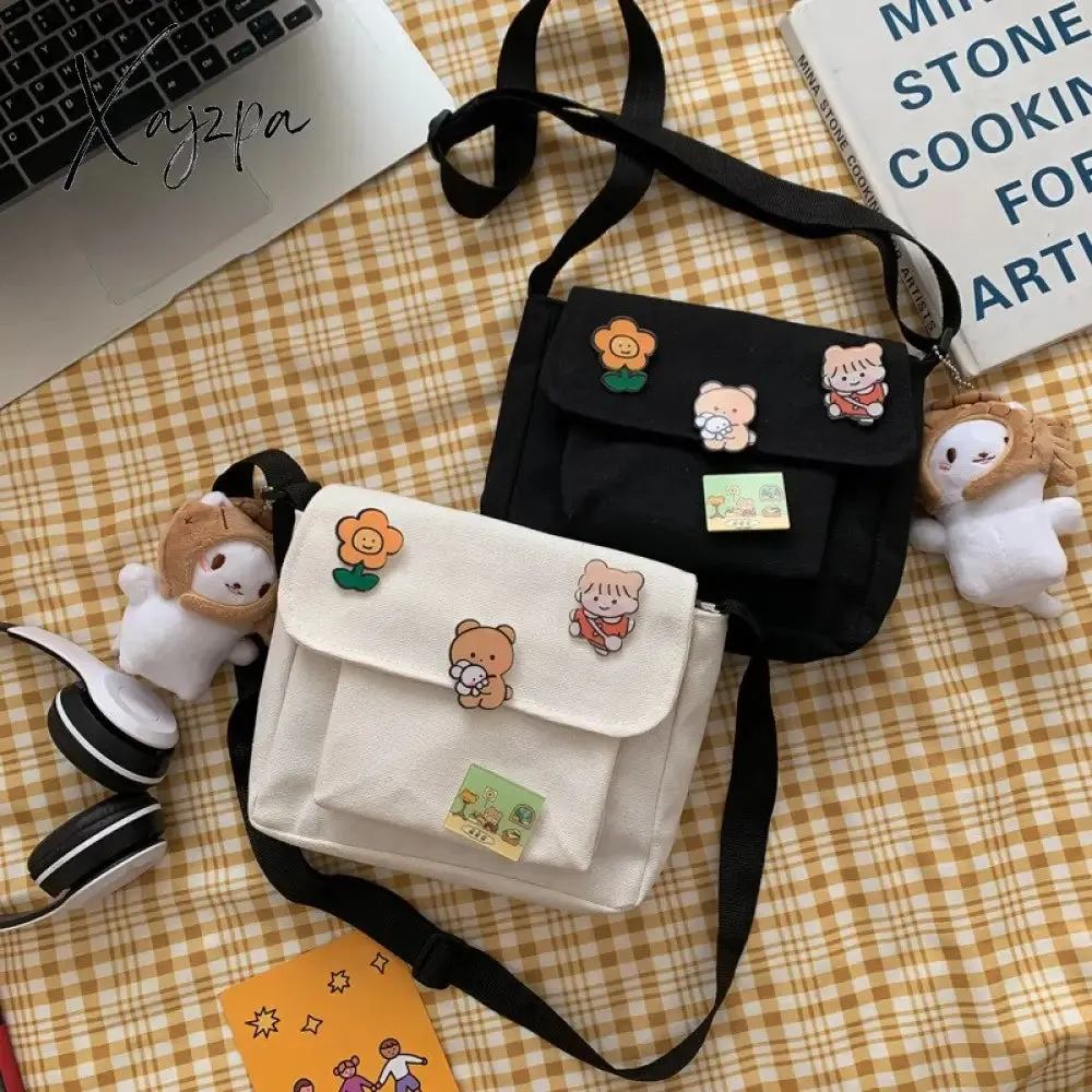 Xajzpa - Cute Canvas Small Bag Female New Japanese Harajuku Diagonal Bag Wild Student Girl Shoulder Bag Bags for Women