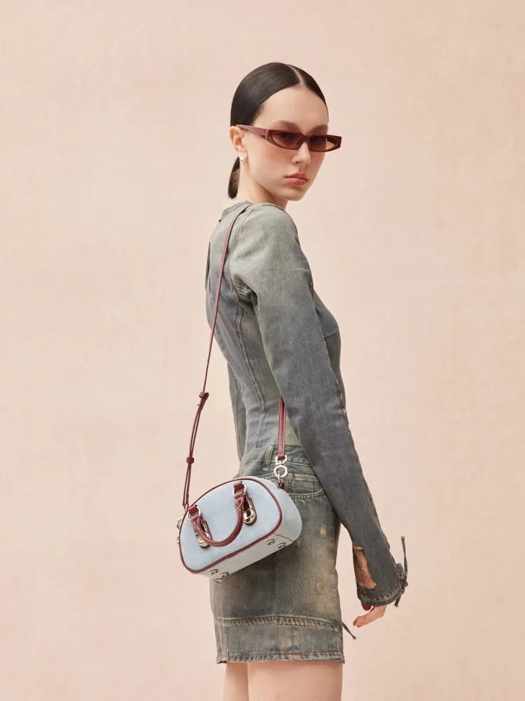 Yvonne Denim Top Handle Bag